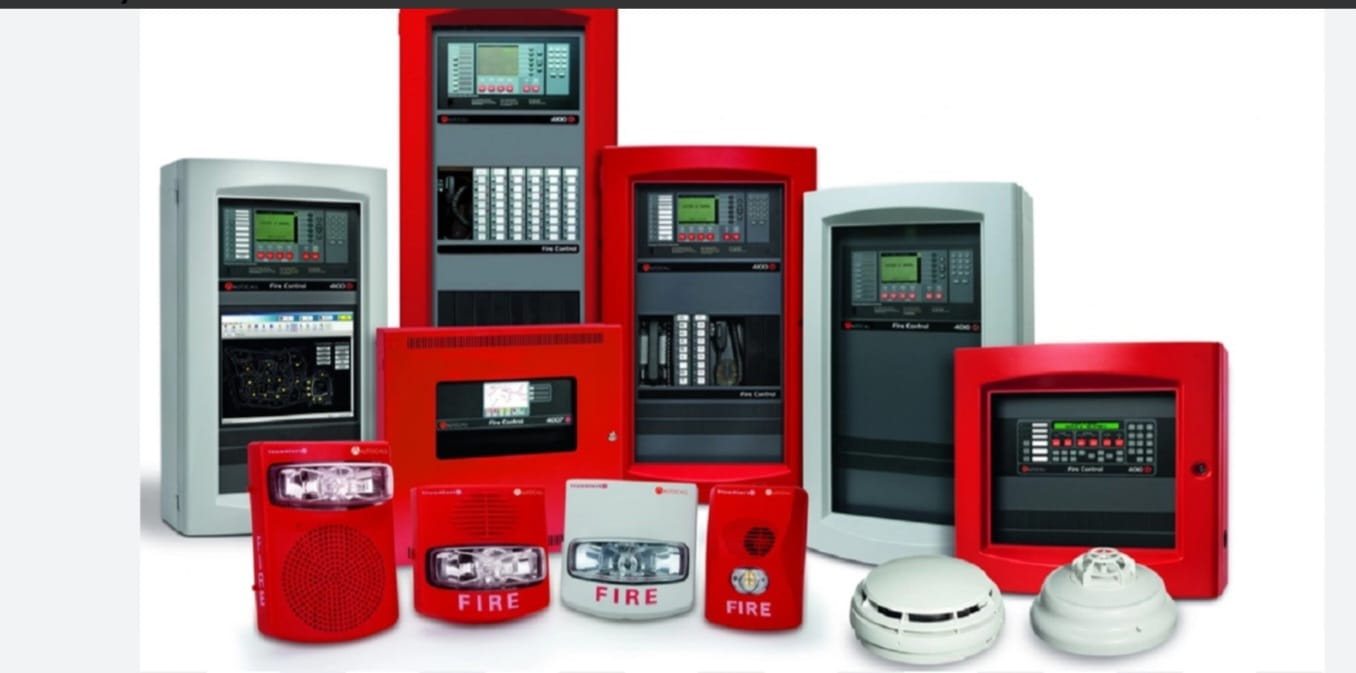 Fire alarm control panels, detectors, sounders and manual call points